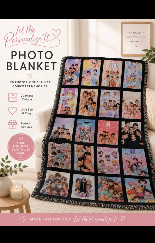 BTS 20-Photo Throw Blanket