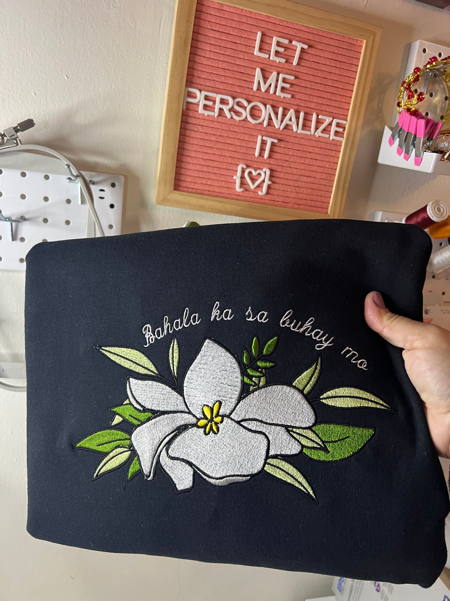 Philipino embroidery National Flower Sweater