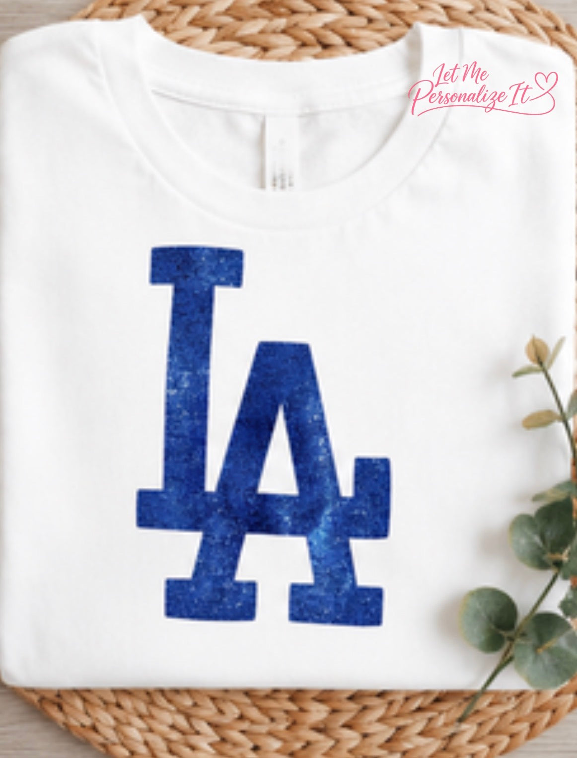 LA Puff Glitter Vinyl Shirt | Royal Blue Glitter Baseball Tee | Game Day Shirt