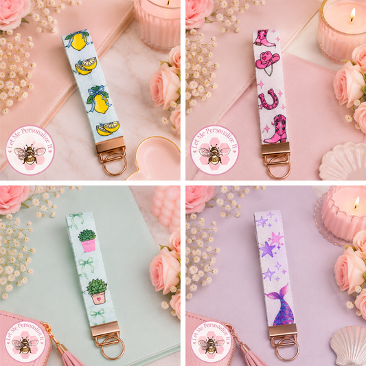 Patterned Wristlet Keychain