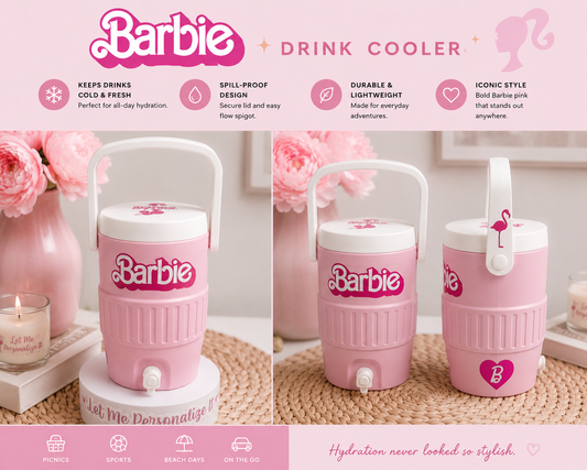 Custom Mini Pink Barbie Drink Cooler