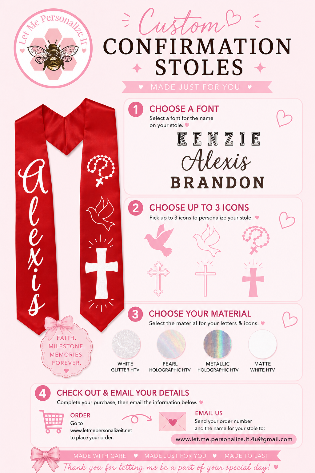 Custom Confirmation & Graduation Stole